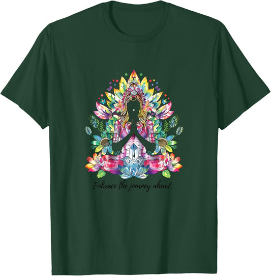 Mindful Meditation Accessory Set - Zen Mantra Cards & Yoga T-Shirt - T-Shirt | Forest