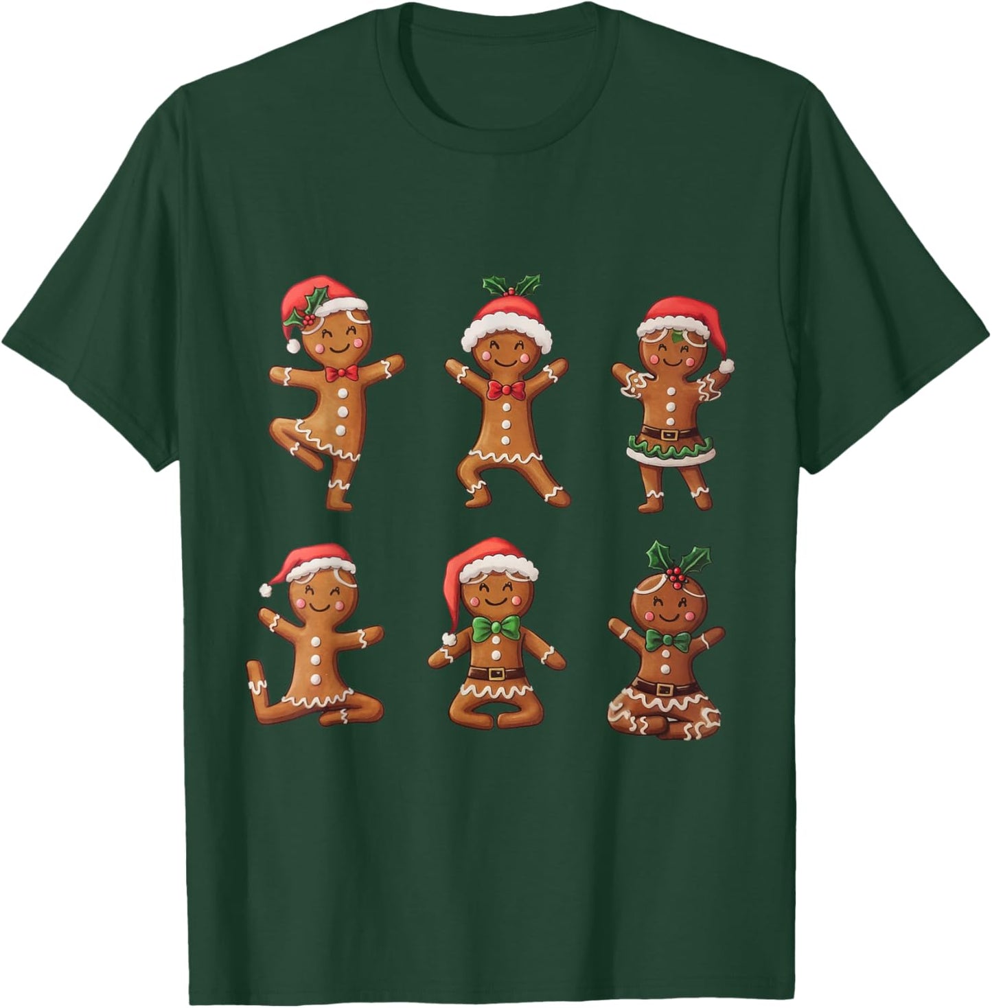 Yoga Xmas Christmas Gingerbread T-Shirt - T-Shirt | Forest