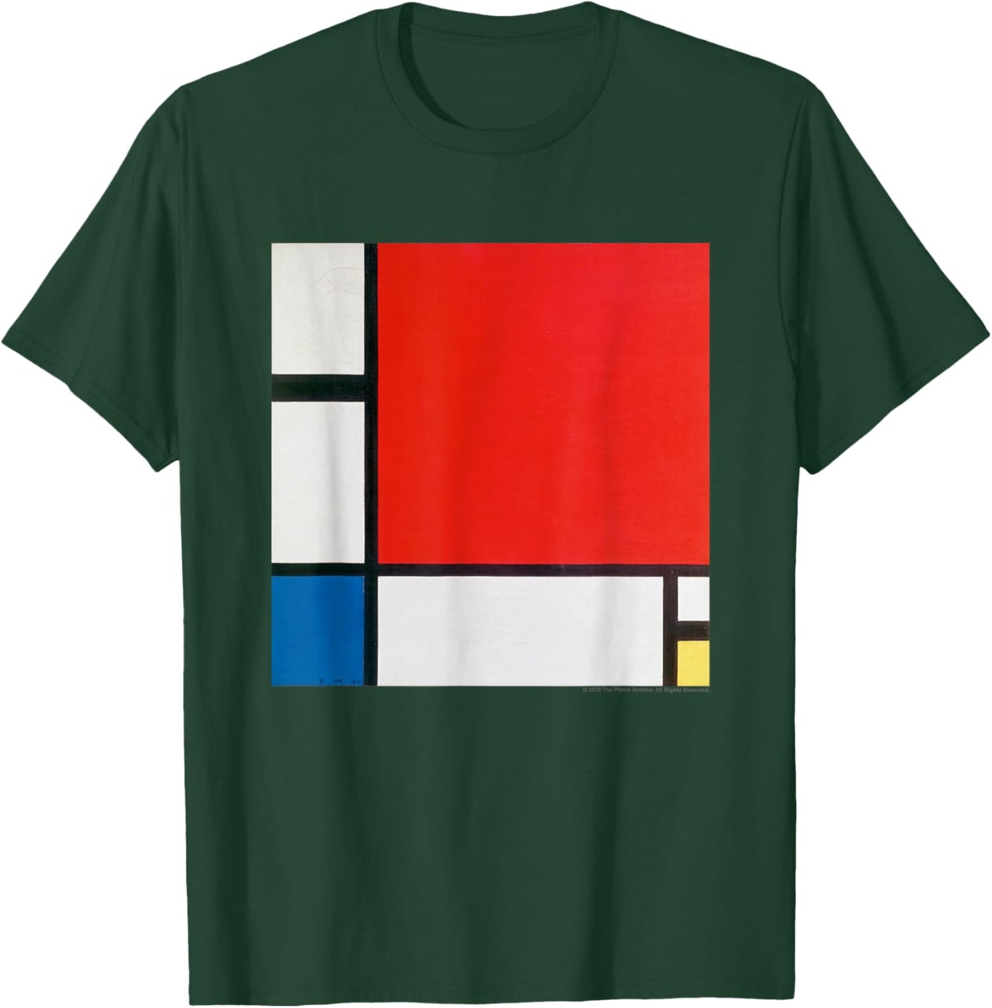 Piet Mondrian Composition with Red, Blue and Yellow T-Shirt - T-Shirt | Forest