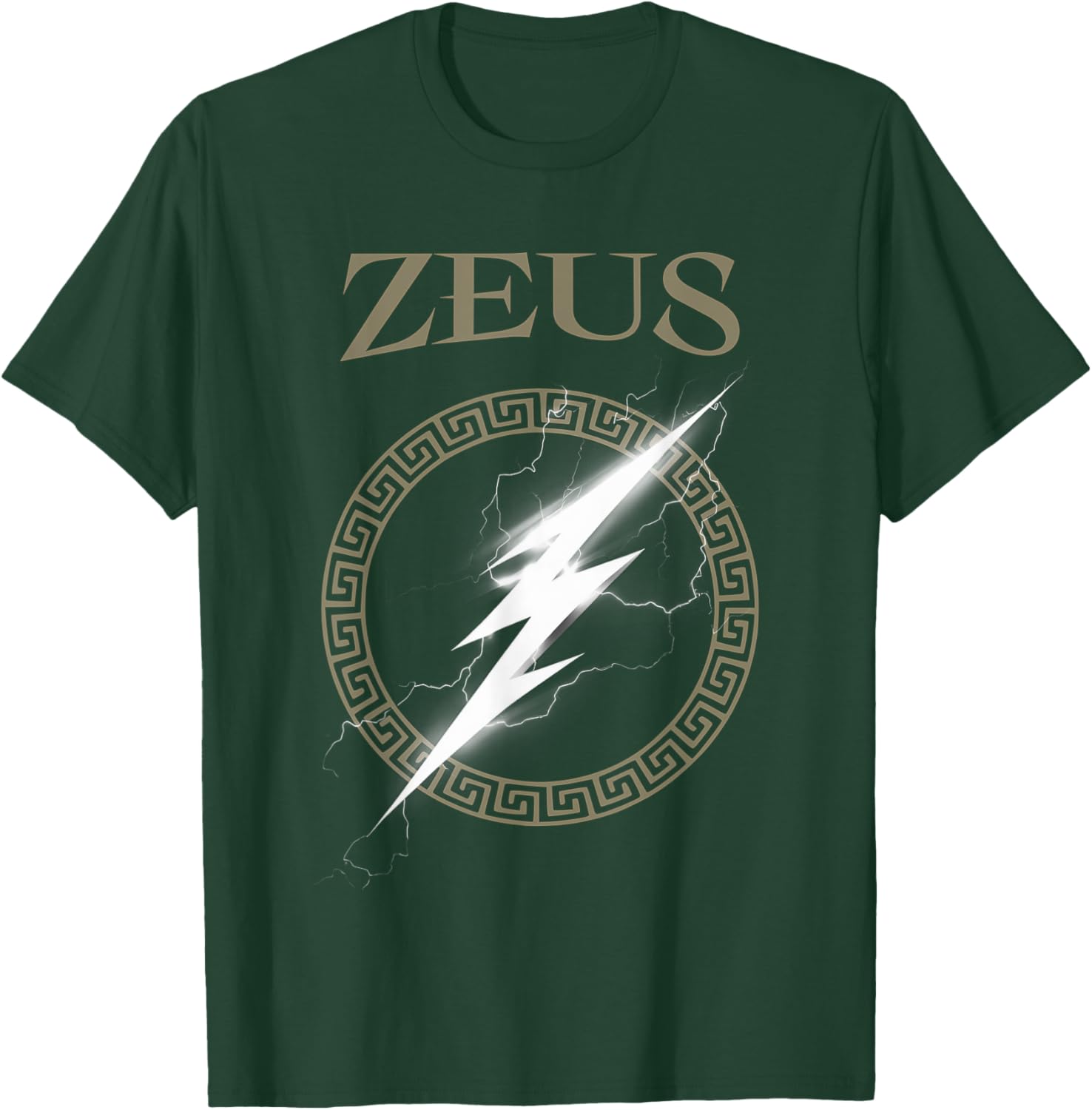 Zeus Greek God Lightning Bolt Symbol T-Shirt - T-Shirt | Forest