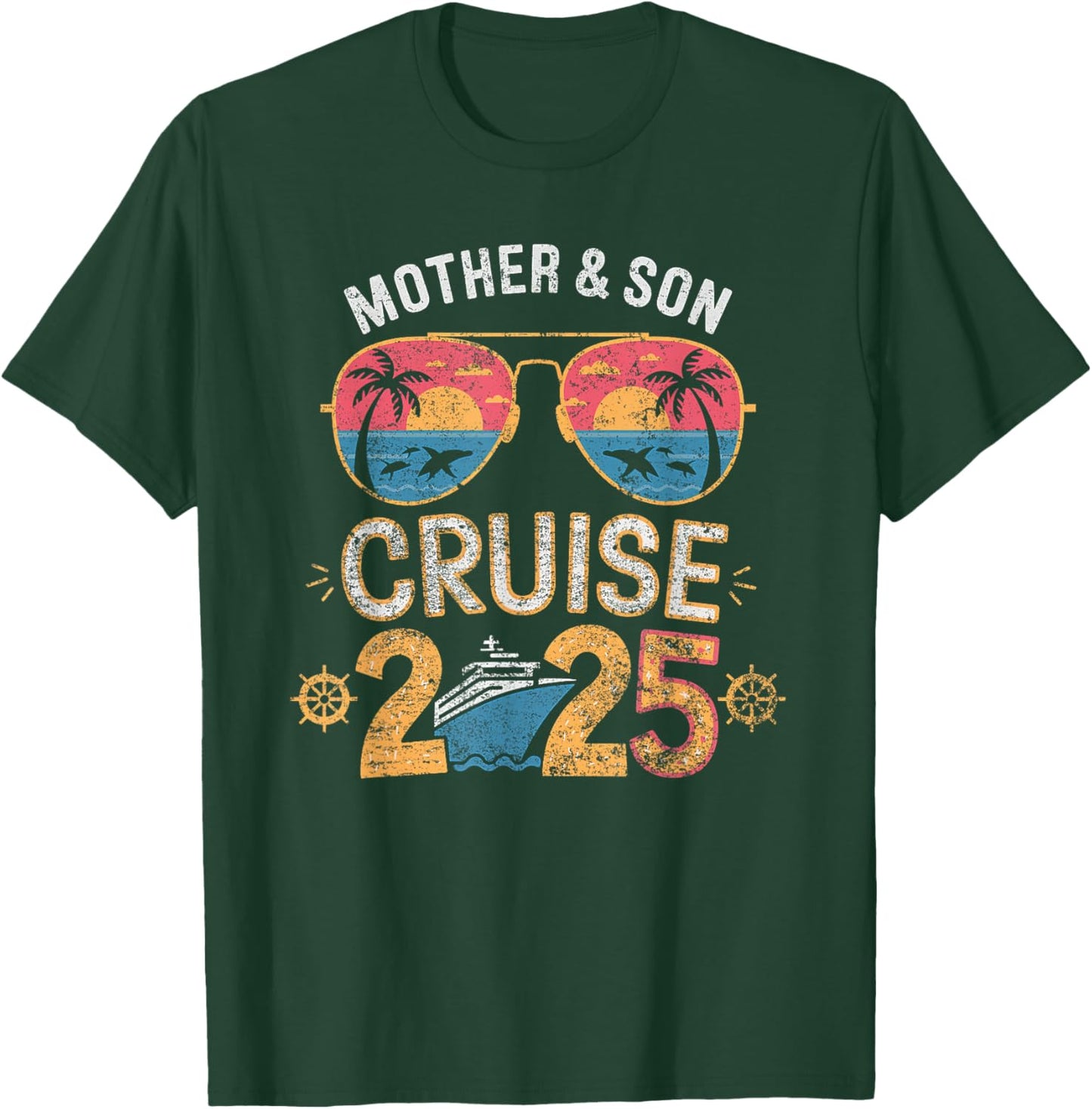 Mother Son Cruise 2025 Vacation Matching Family Trip Group T-Shirt - T-Shirt | Forest