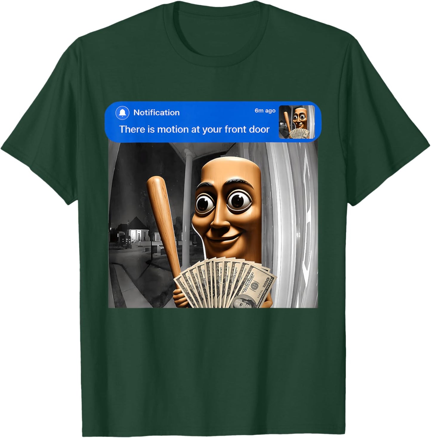 There is Motion At Your Front Door Tung Tung Tung Sahur Meme T-Shirt - T-Shirt | Forest