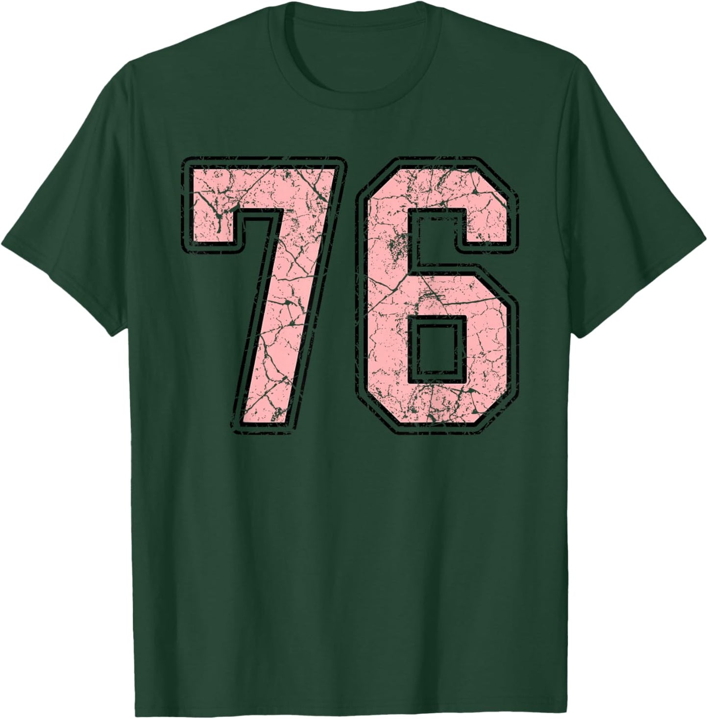 Pink and Black Number 76 Jersey Player Uniform #76 Fan T-Shirt - T-Shirt | Forest