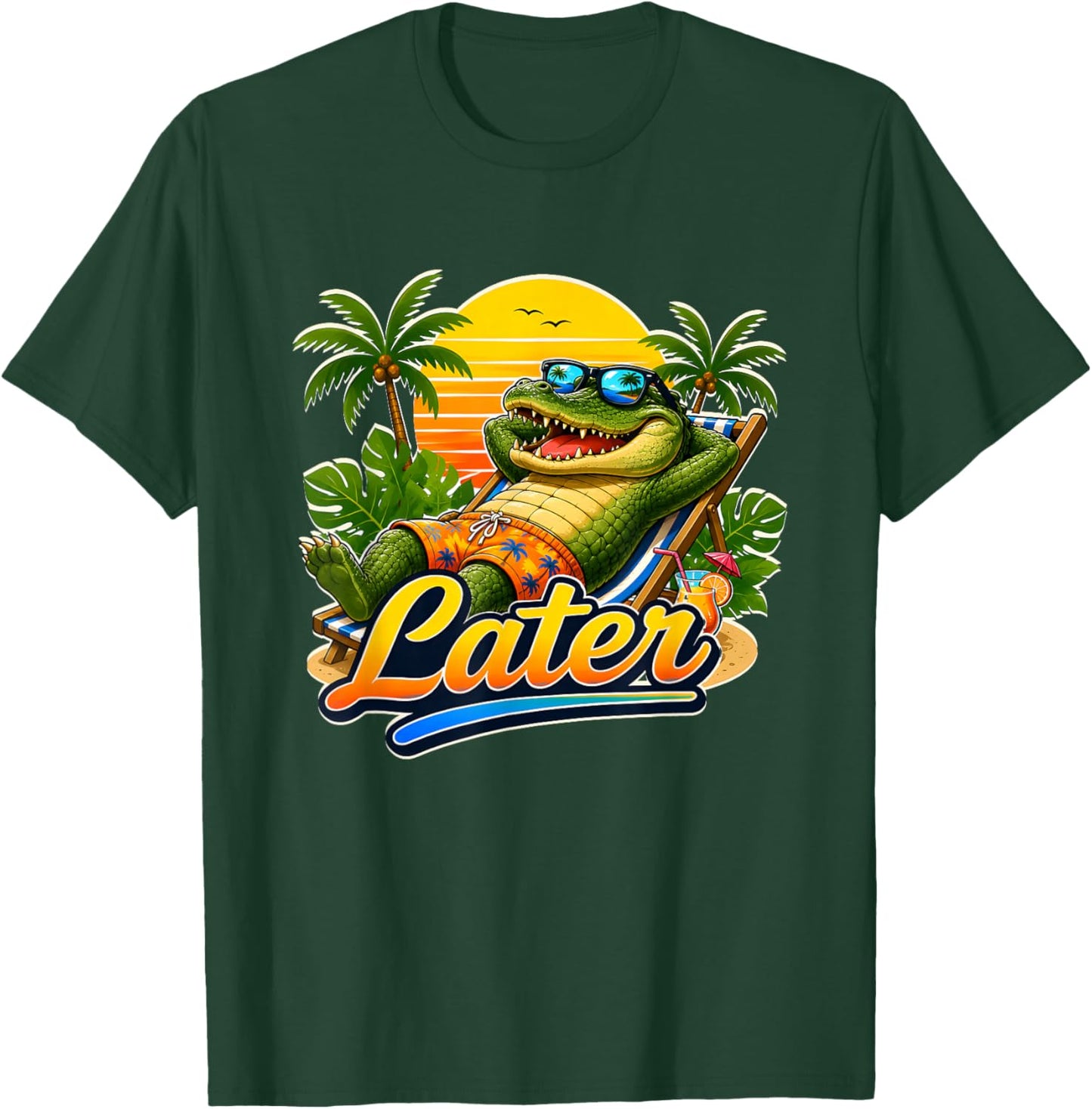 Funny Sarcastic Later Gator Shirt Cool Mom Men Women Kid T-Shirt - T-Shirt | Forest