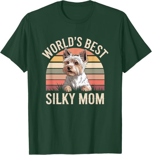 World's Best Silky Mom Cute Silky Terrier T-Shirt - T-Shirt | Forest