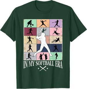 in My Softball Era Girls Game Day Graphic Catcher Pitcher T-Shirt - T-Shirt | Forest