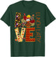 LOVE Turkey Lunch Lady Leopard Funny Thanksgiving Gift Women T-Shirt - T-Shirt | Forest