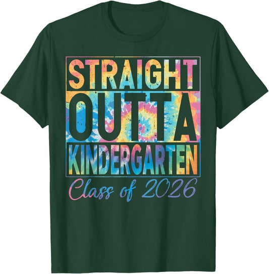 Straight Outta Kindergarten Graduate Funny 2026 Kindergarten T-Shirt - T-Shirt | Forest