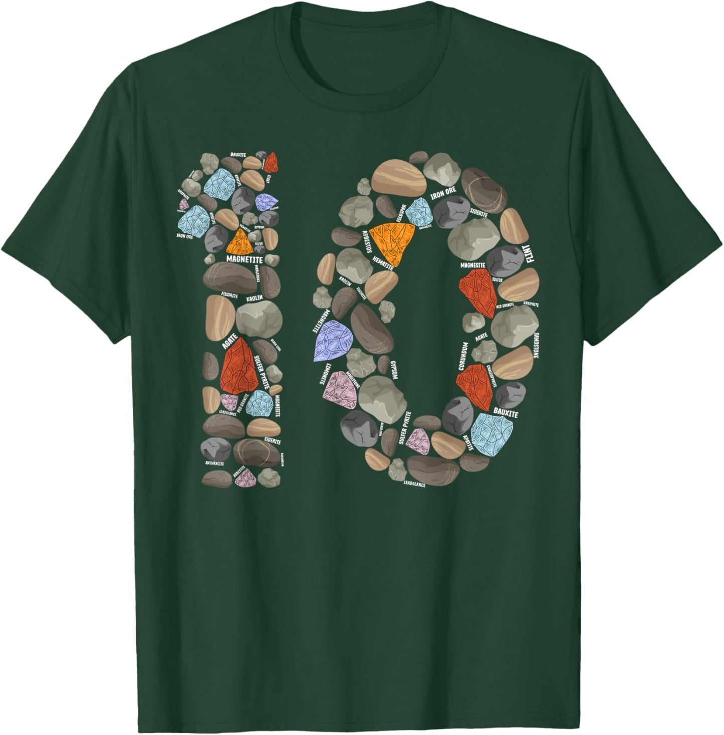 Geology Rocks 10 Years Old 10th Birthday Rock Collecting T-Shirt - T-Shirt | Forest