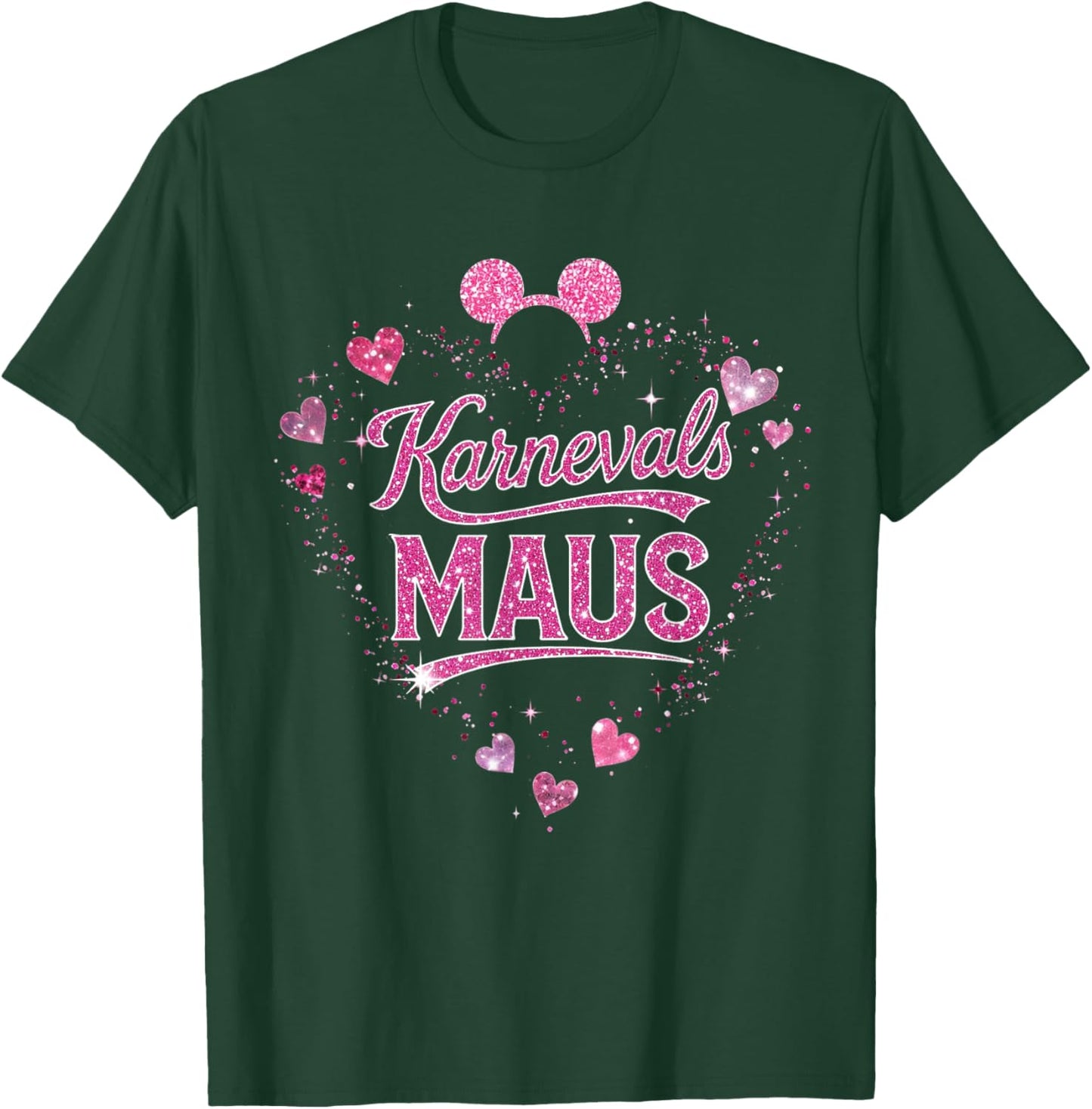 Carnival Mouse Glitter Hearts Festive Mouse Carnival Look T-Shirt - T-Shirt | Forest