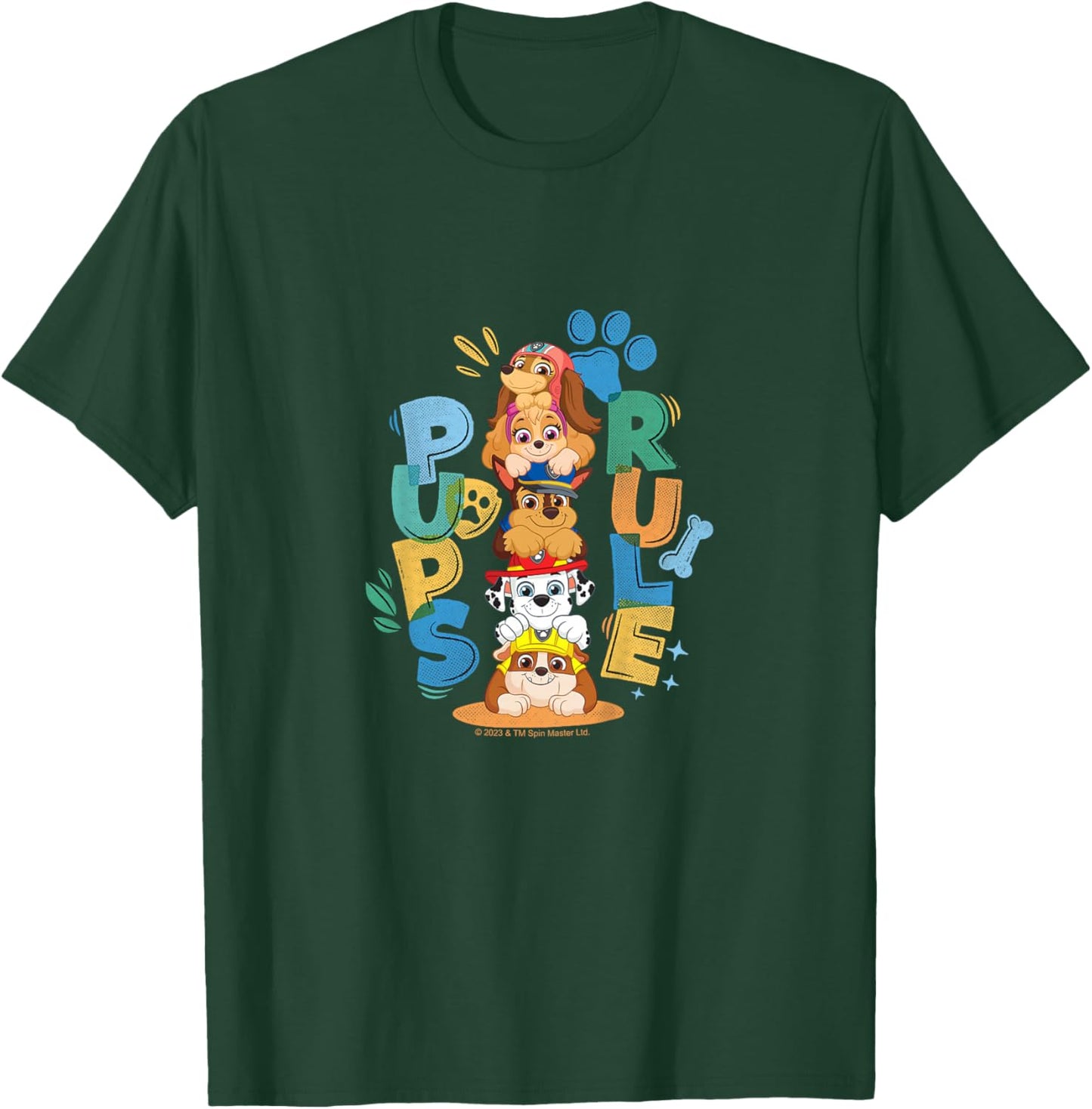 Kids PAW Patrol Pups Rule Cute Colorful Group Shot T-Shirt - T-Shirt | Forest