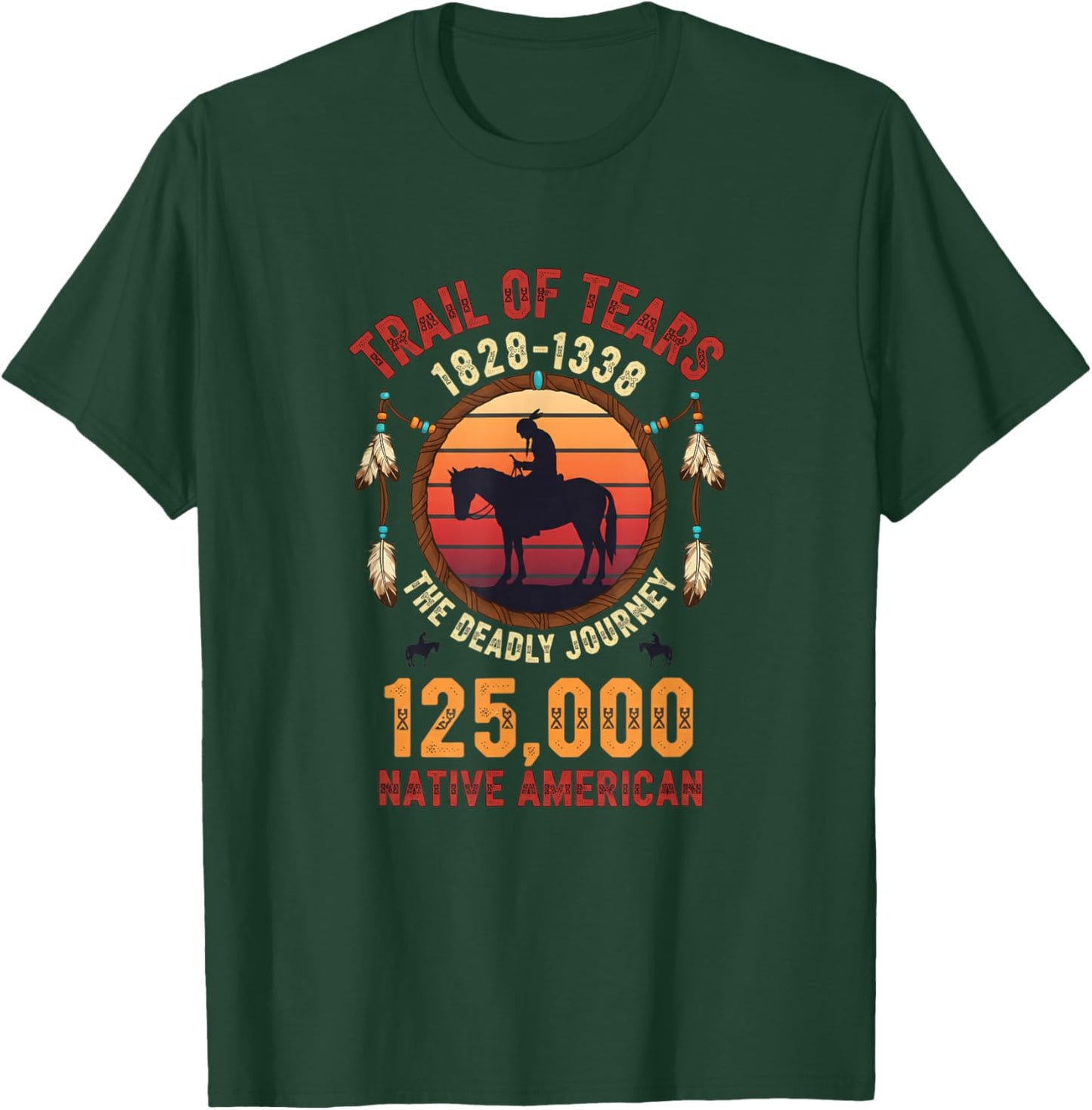 Trail of Tears 1828 1838 The Deadly Journey Native American T-Shirt - T-Shirt | Forest