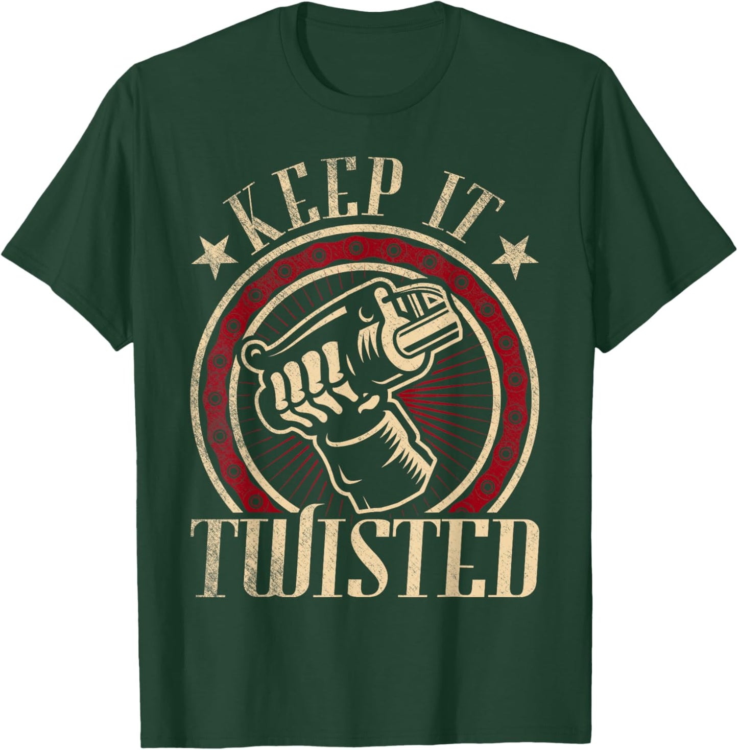 Keep It Twisted - Vintage Motorcycle T-Shirt - T-Shirt | Forest