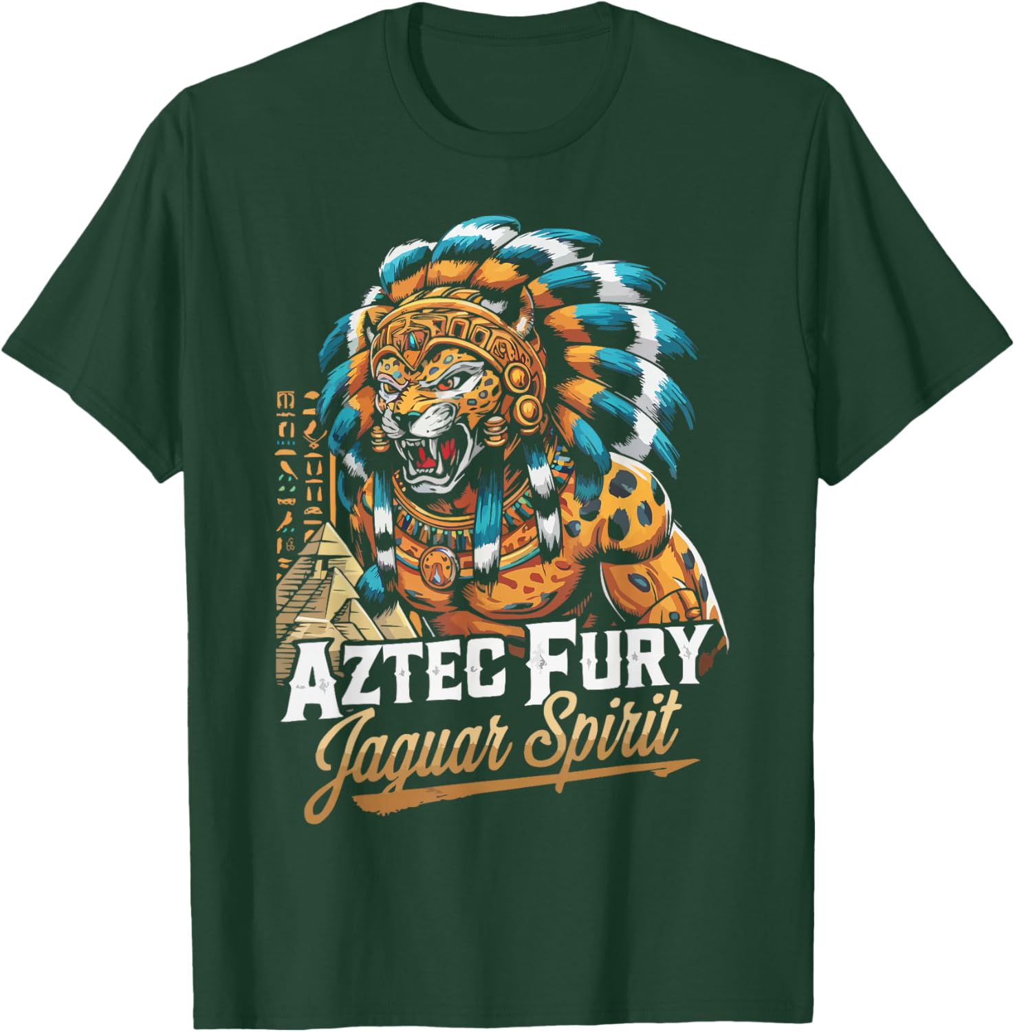 Aztec Jaguar Warrior Aztec Culture Mayan Indigenous T-Shirt - T-Shirt | Forest