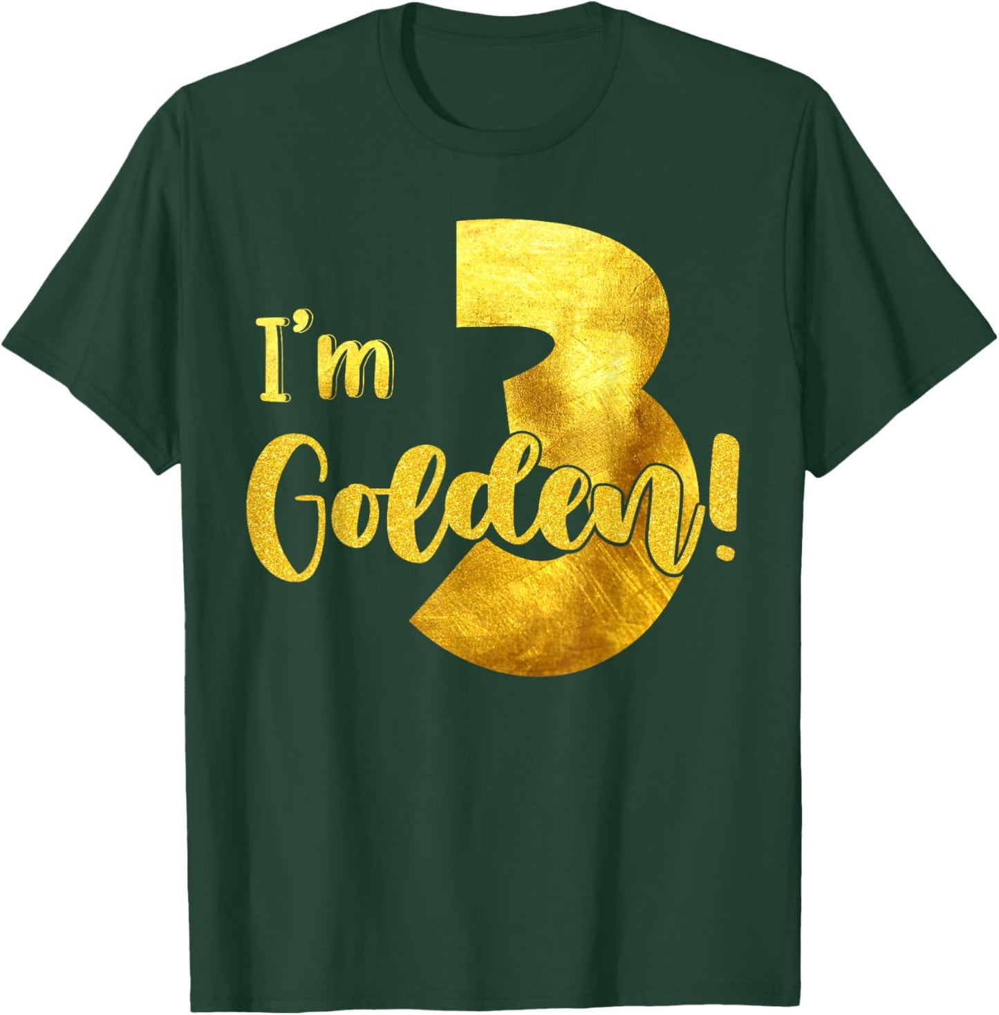 I'm 3rd Golden Birthday 3 Year Old Bday Kids Groovy T-Shirt - T-Shirt | Forest