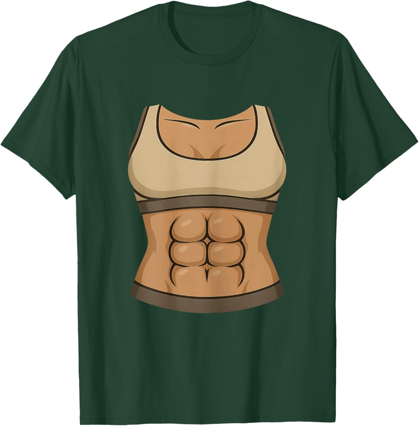 Women Ripped Abs Costume - Funny Lazy Halloween T-Shirt - T-Shirt | Forest