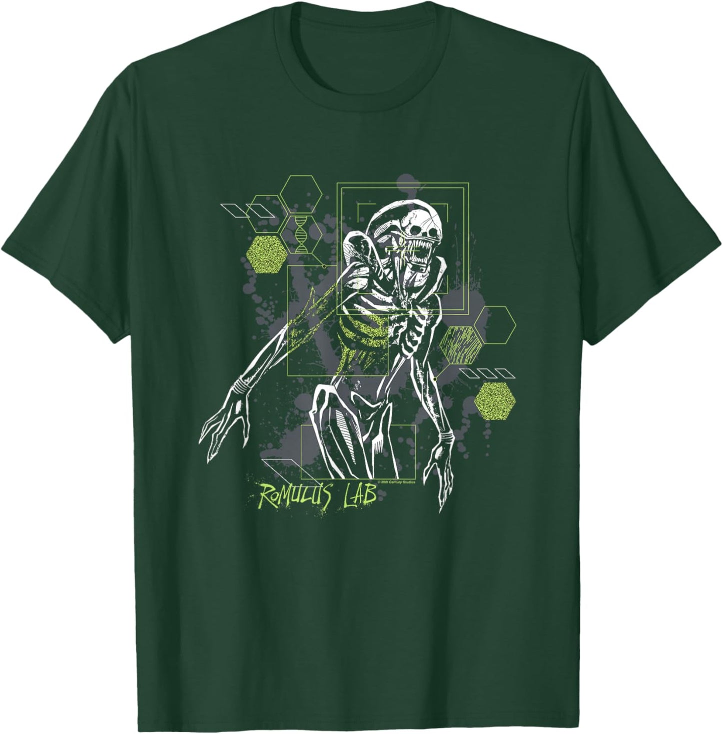 Alien: Romulus Distressed Neon Romulus Lab Schematic T-Shirt - T-Shirt | Forest