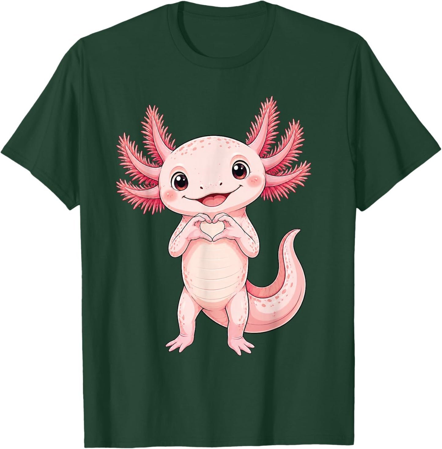 Axolotl mit Herz | Süßer AXO mit Herzsymbol T-Shirt - T-Shirt | Forest