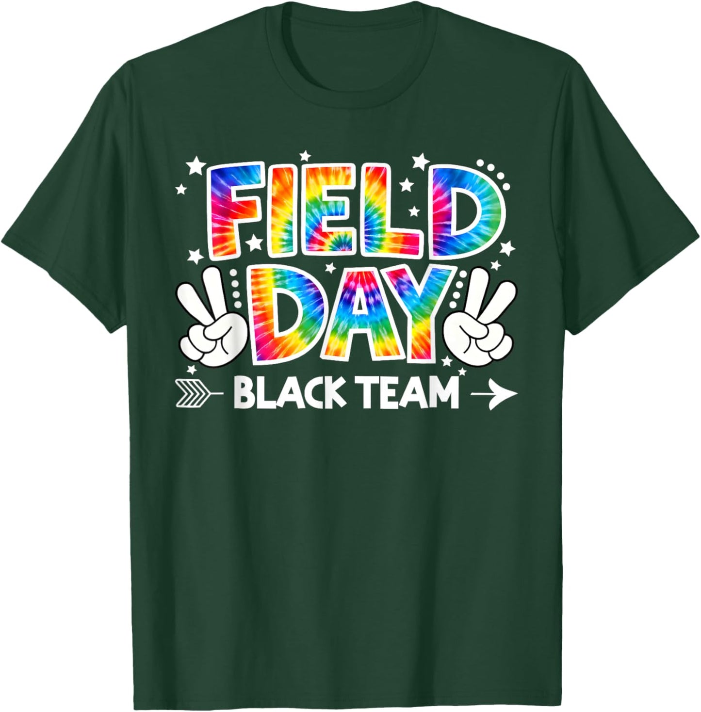 Field Day Black Team Peace Hand Tie Dye Men Women Kid T-Shirt - T-Shirt | Forest