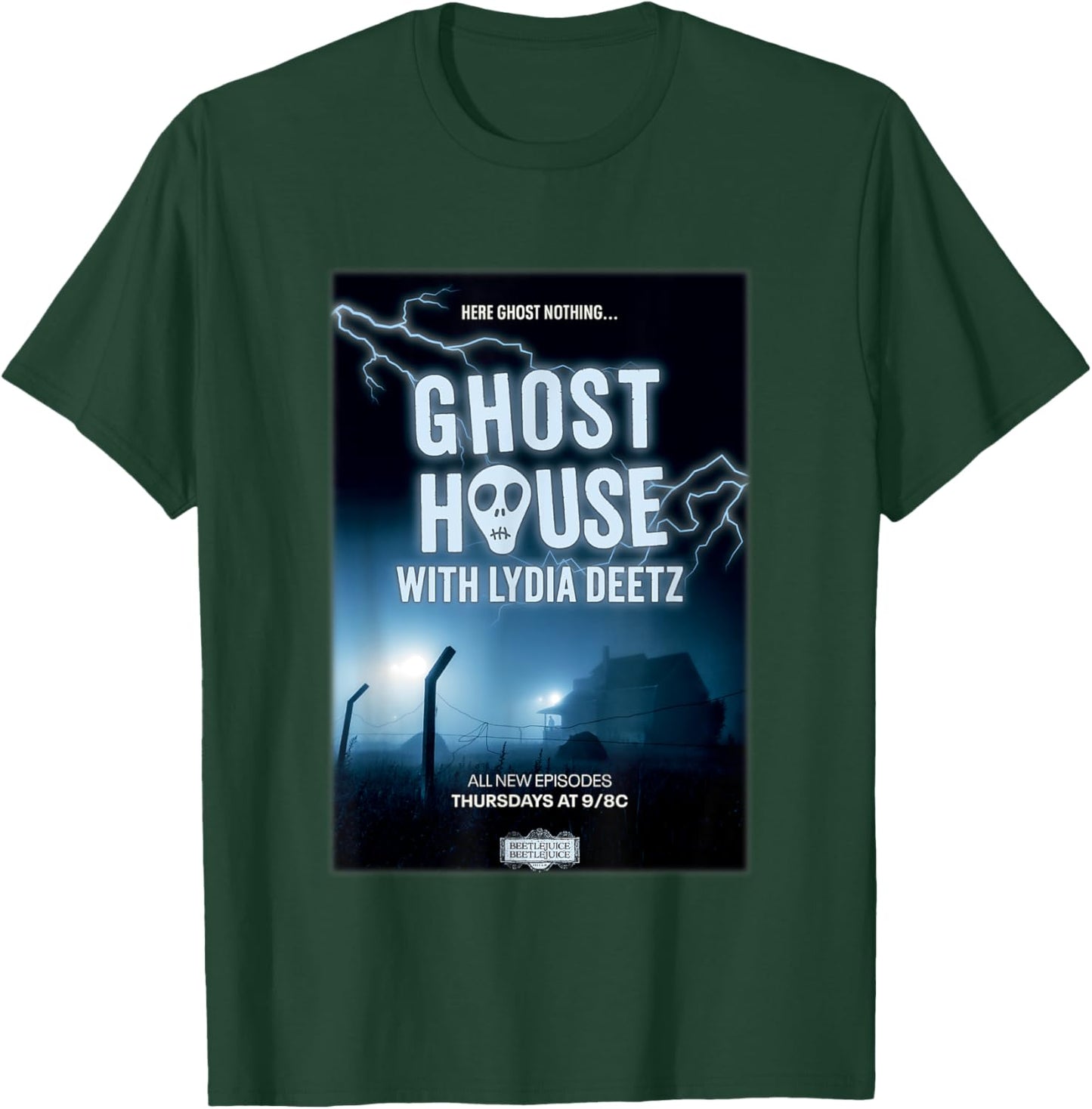 Beetlejuice Beetlejuice Ghost House With Lydia Deetz Poster T-Shirt - T-Shirt | Forest