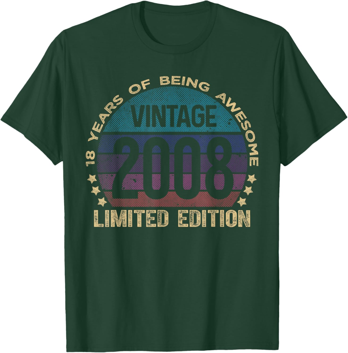 18 Year Old Gifts Vintage 2008 Limited Edition 18th Birthday T-Shirt - T-Shirt | Forest