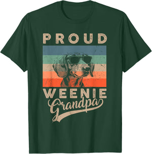 Vintage Proud Weenie Dog Grandpa Dachshund Dog Father's Day Women Kids T-Shirt - T-Shirt | Forest