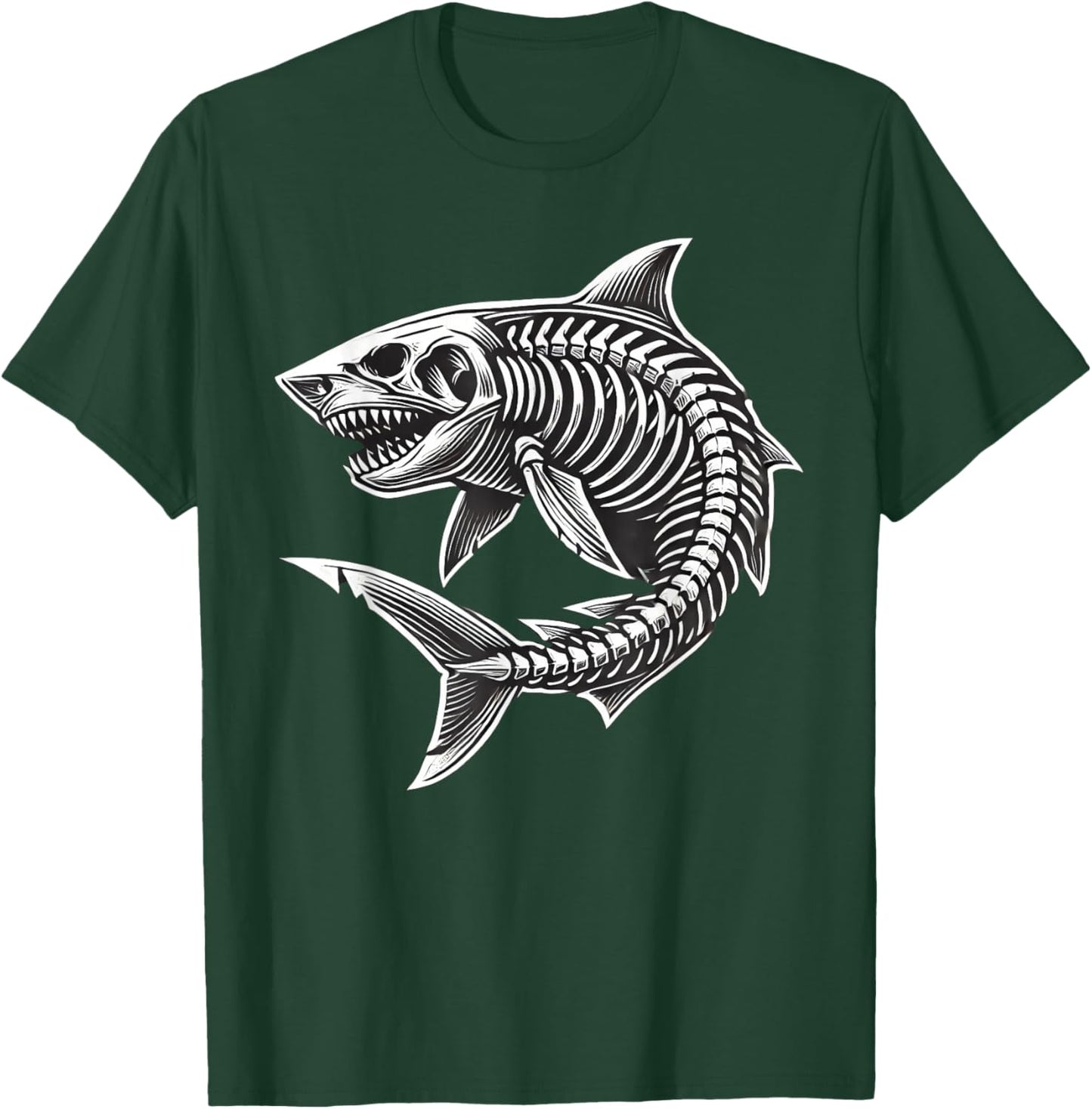 Shark Skeleton Halloween T-Shirt - T-Shirt | Forest