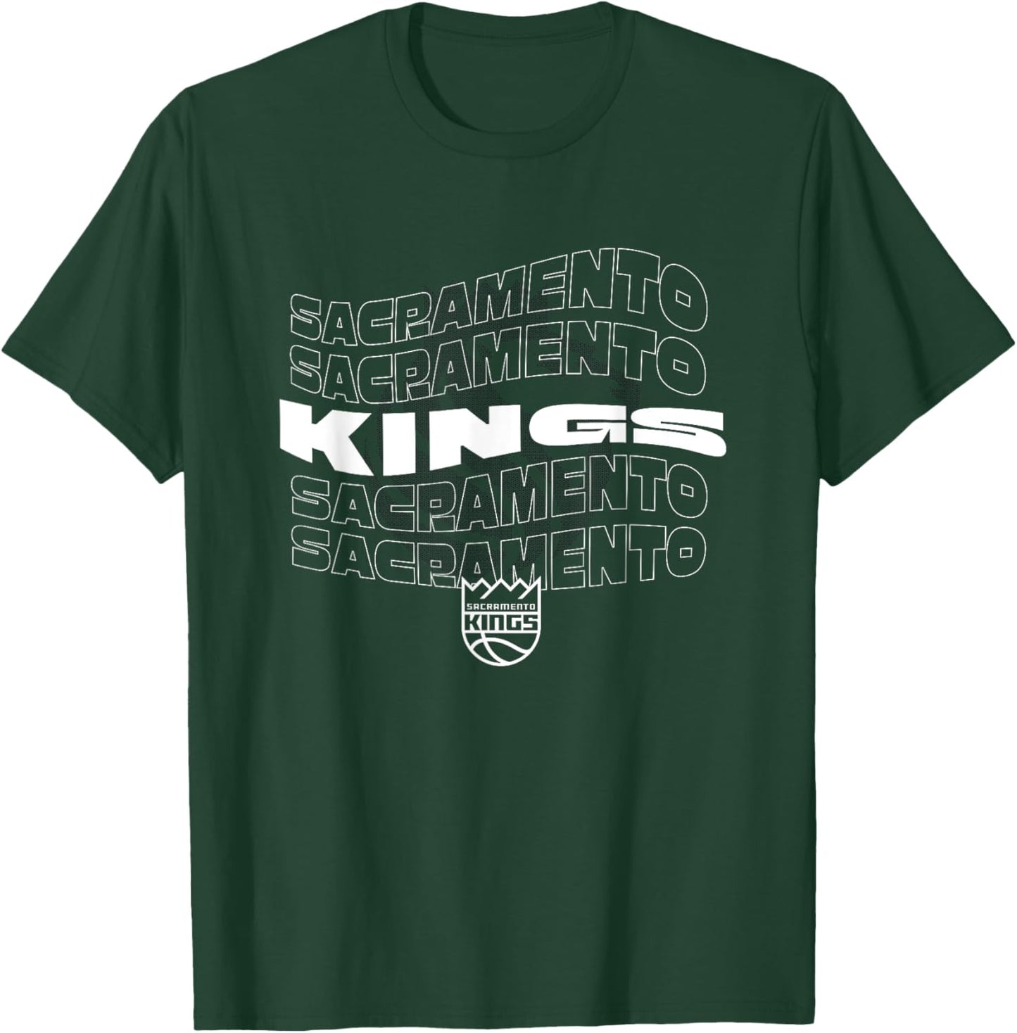 NBA Sacramento Kings Wave Outline Team Logo T-Shirt - T-Shirt | Forest