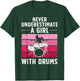 Funny Drummer Art For Girls Women Drumming Drum Set Drummer T-Shirt - T-Shirt | Forest