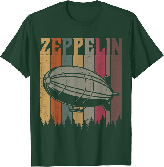 Zeppelin Retro Dirigible Vintage Zepelin Airship T-Shirt - T-Shirt | Forest