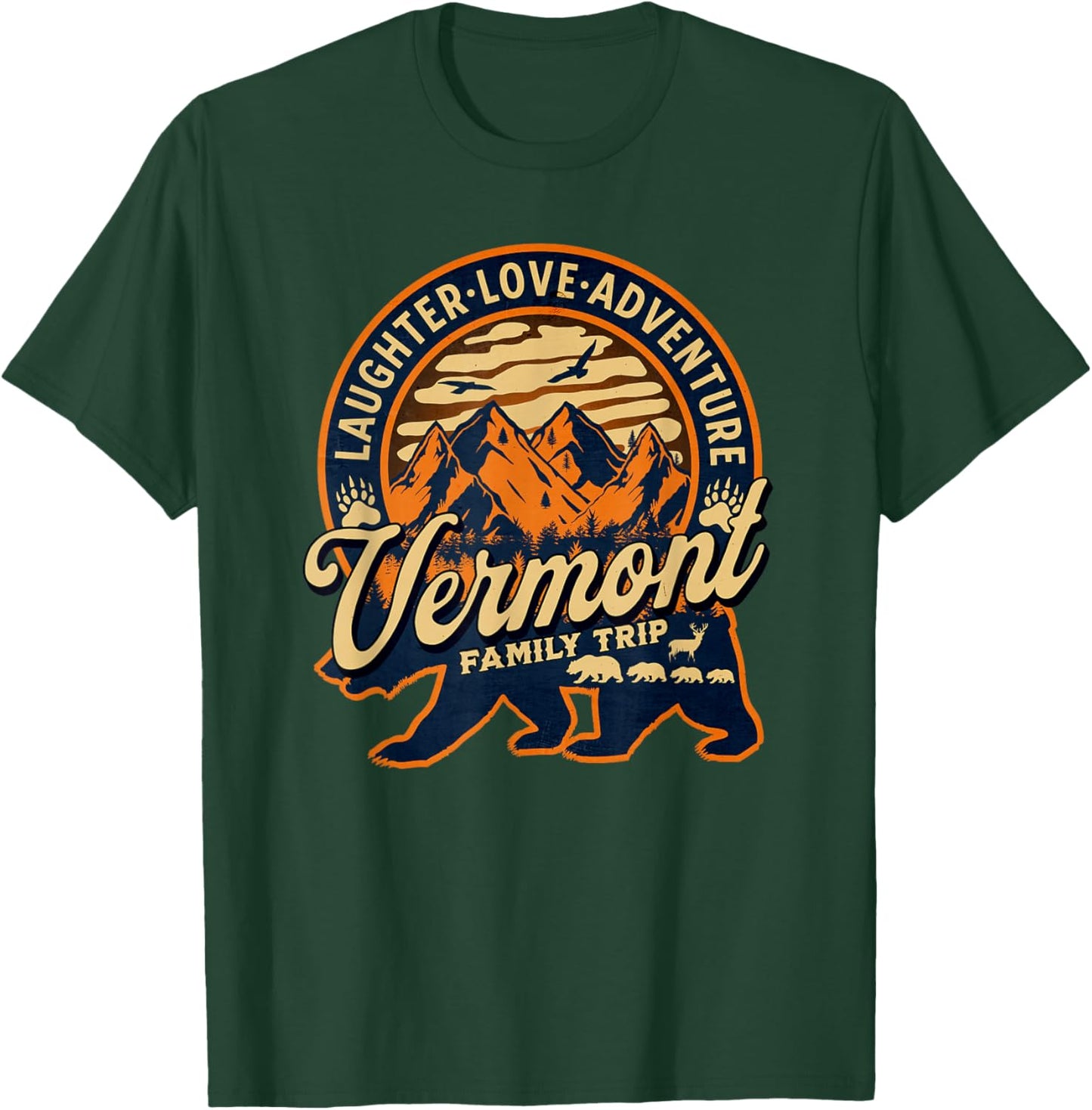 Vermont Family Trip Mountains Camping Adventure Souvenir T-Shirt - T-Shirt | Forest