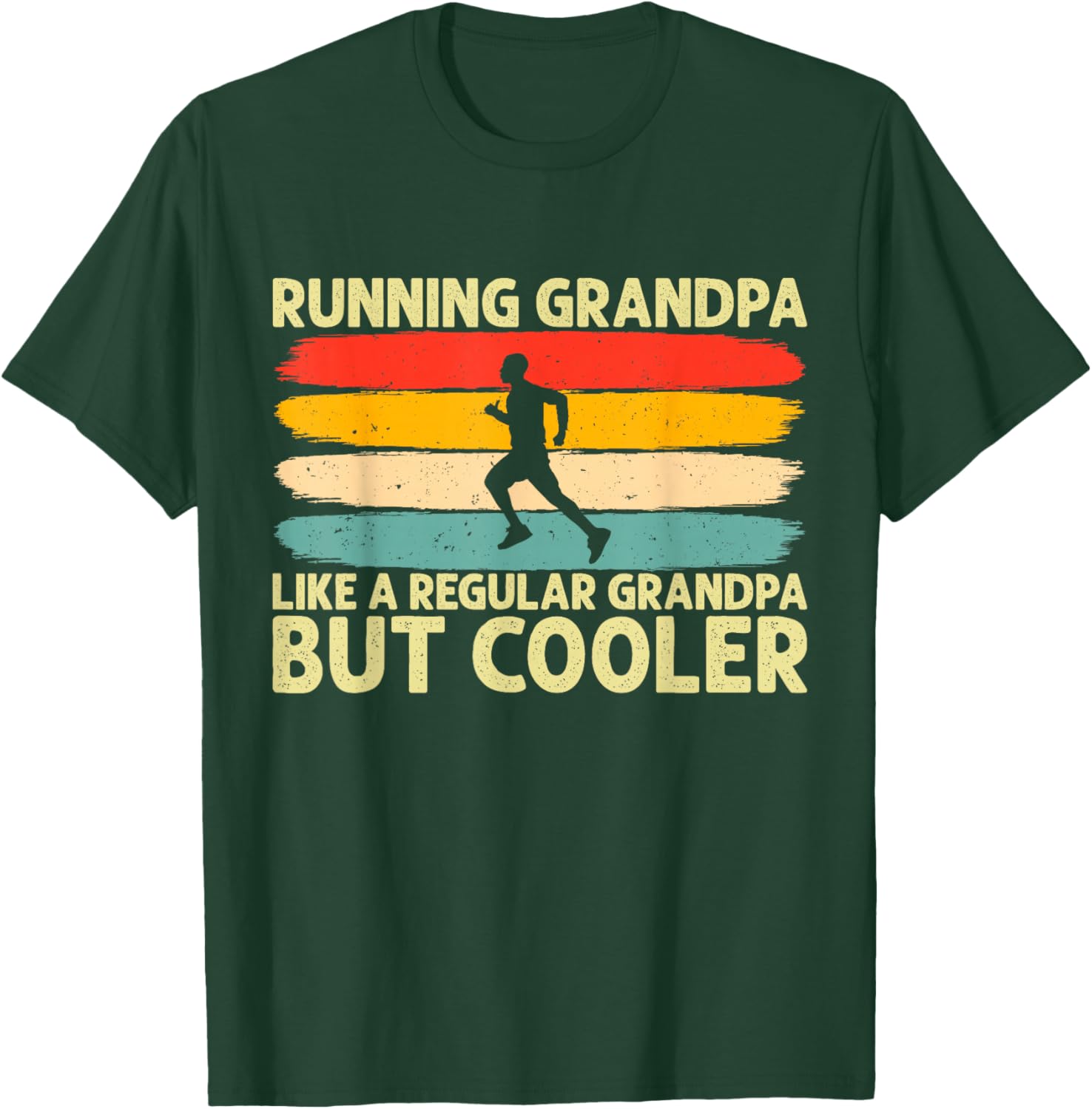 Running Grandpa Father Day Design Runner Grandfather T-Shirt - T-Shirt | Forest