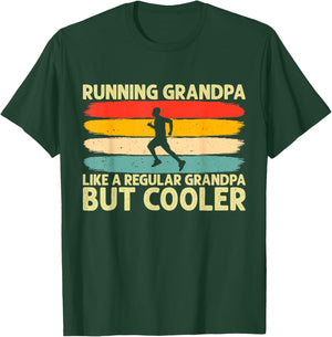 Running Grandpa Father Day Design Runner Grandfather T-Shirt - T-Shirt | Forest