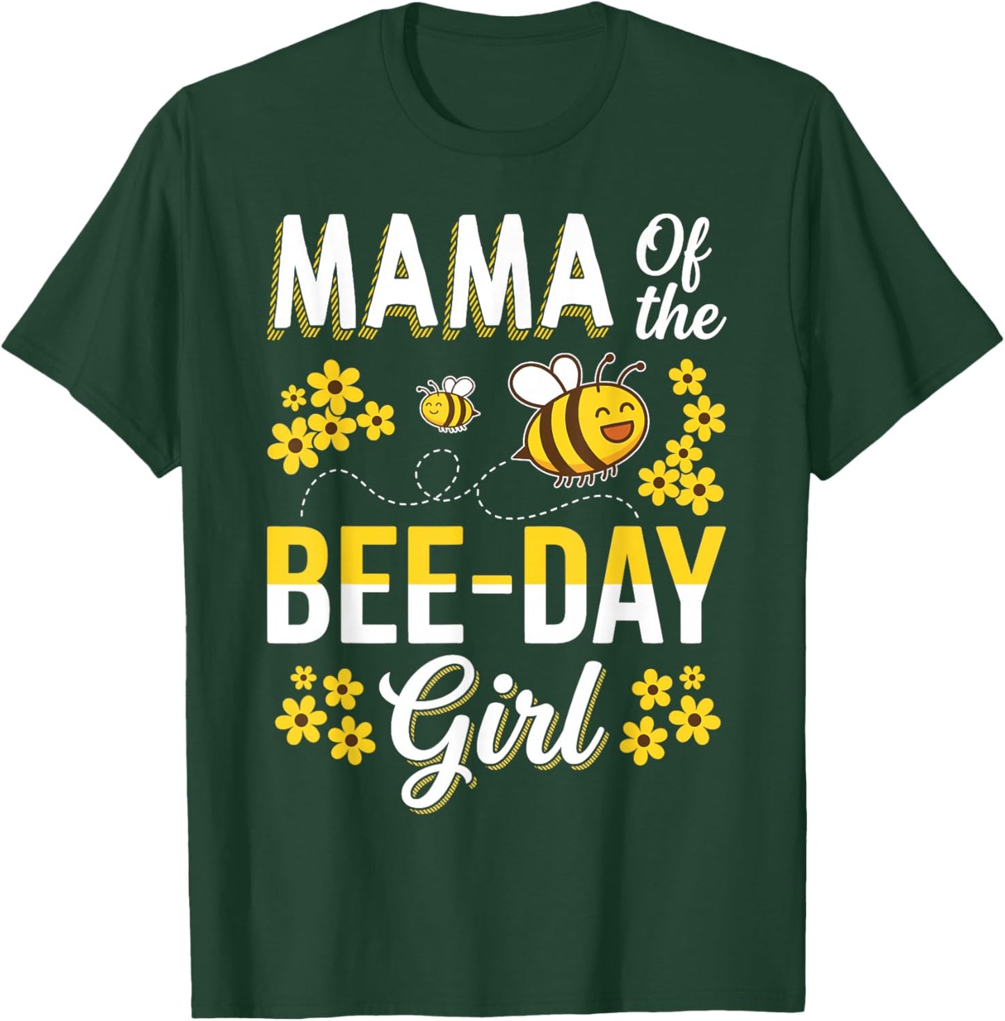 Mama of The Bee-Day Girl Mom Matching Birthday Party T-Shirt - T-Shirt | Forest