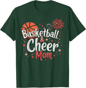 Basketball And Cheer Mom Basketball Cheer Mother T-Shirt - T-Shirt | Forest