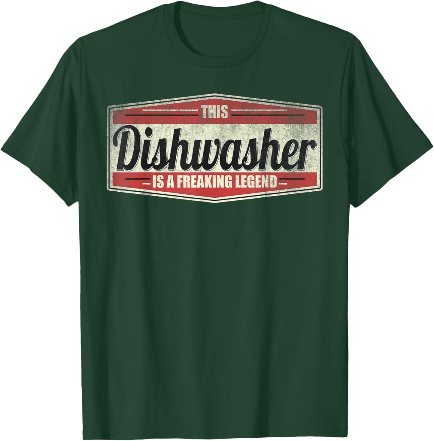 Funny Profession Quote Vintage Dishwasher , Small, Black T-Shirt - T-Shirt | Forest