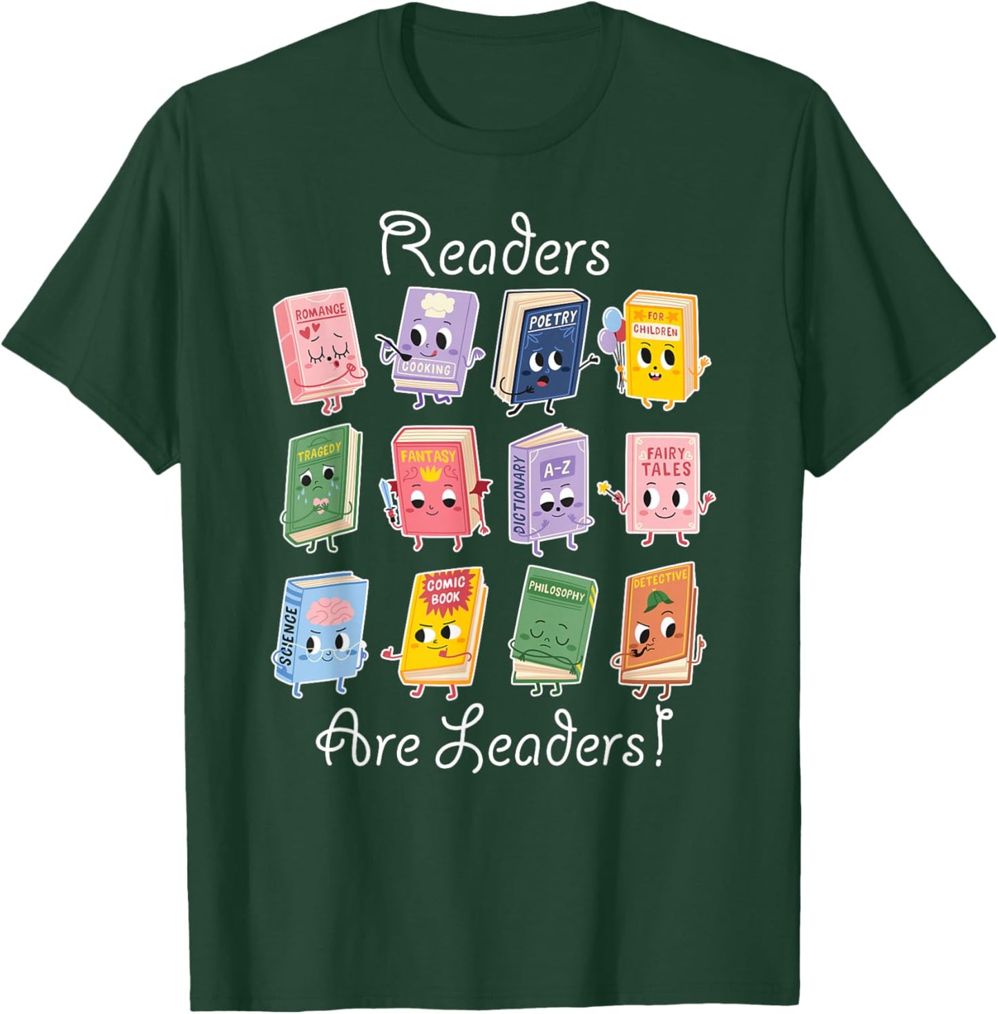 Readers Are Leaders Librarian Across World Boys Girls T-Shirt - T-Shirt | Forest