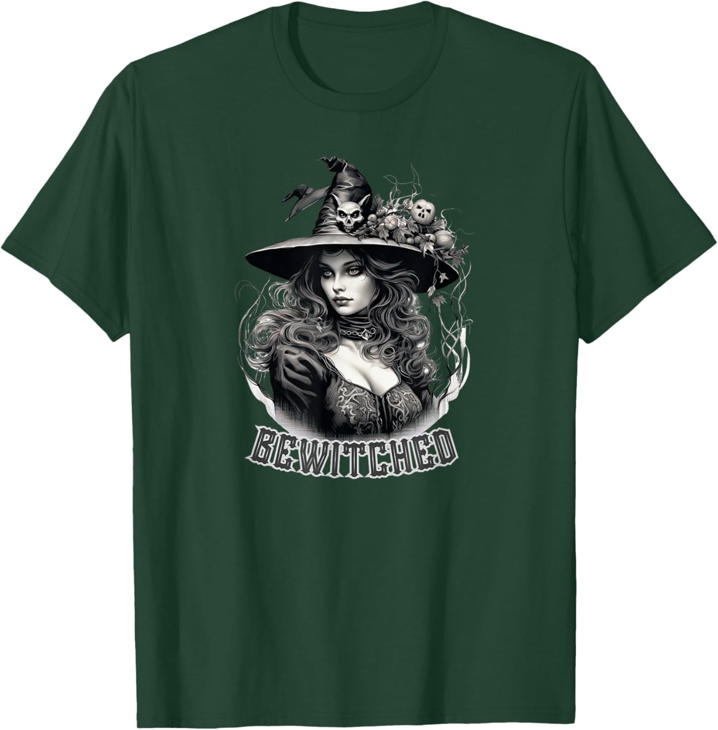 Bewitched Spooky Cute Witches Funny Retro Halloween Costume T-Shirt - T-Shirt | Forest