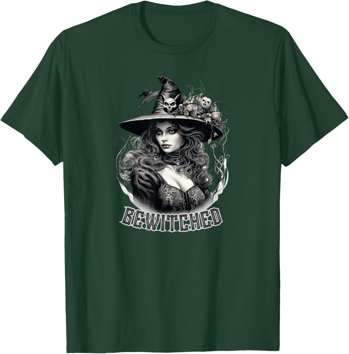 Bewitched Spooky Cute Witches Funny Retro Halloween Costume T-Shirt - T-Shirt | Forest