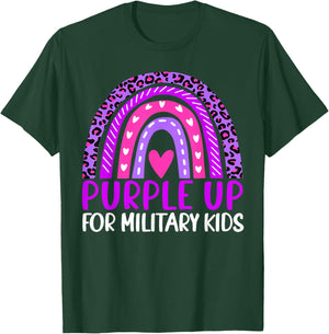 Purple Up For Military Kids Retro Military Child Month T-Shirt - T-Shirt | Forest
