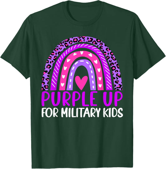 Purple Up For Military Kids Retro Military Child Month T-Shirt - T-Shirt | Forest