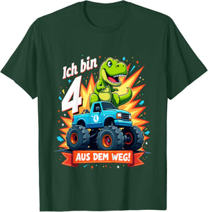 Kinder Ich bin 4 Dinosaurier Monstertruck Kindergeburtstag T-Shirt - T-Shirt | Forest