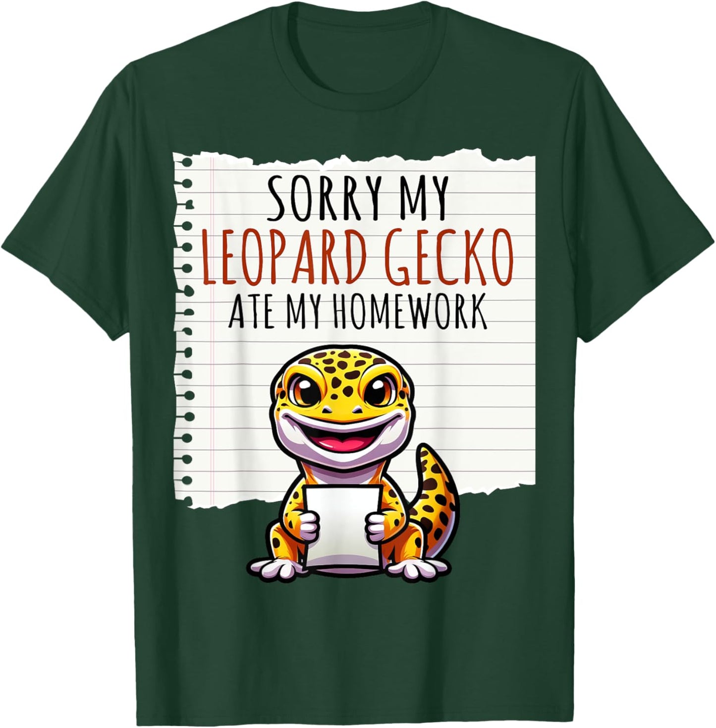 Sorry My Leopard Gecko Ate My Homework Cute Gecko Lover Kids T-Shirt - T-Shirt | Forest