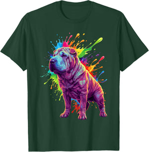Splash Art Shar Pei Dog T-Shirt - T-Shirt | Forest