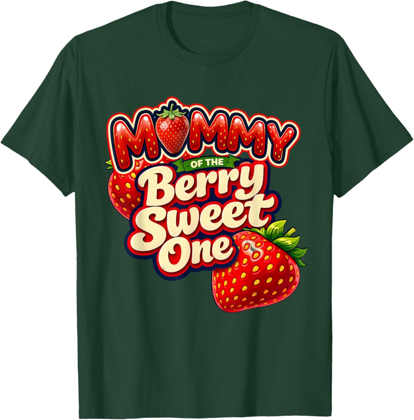 Mother Mommy of The Berry Sweet One Retro First Birthday T-Shirt - T-Shirt | Forest