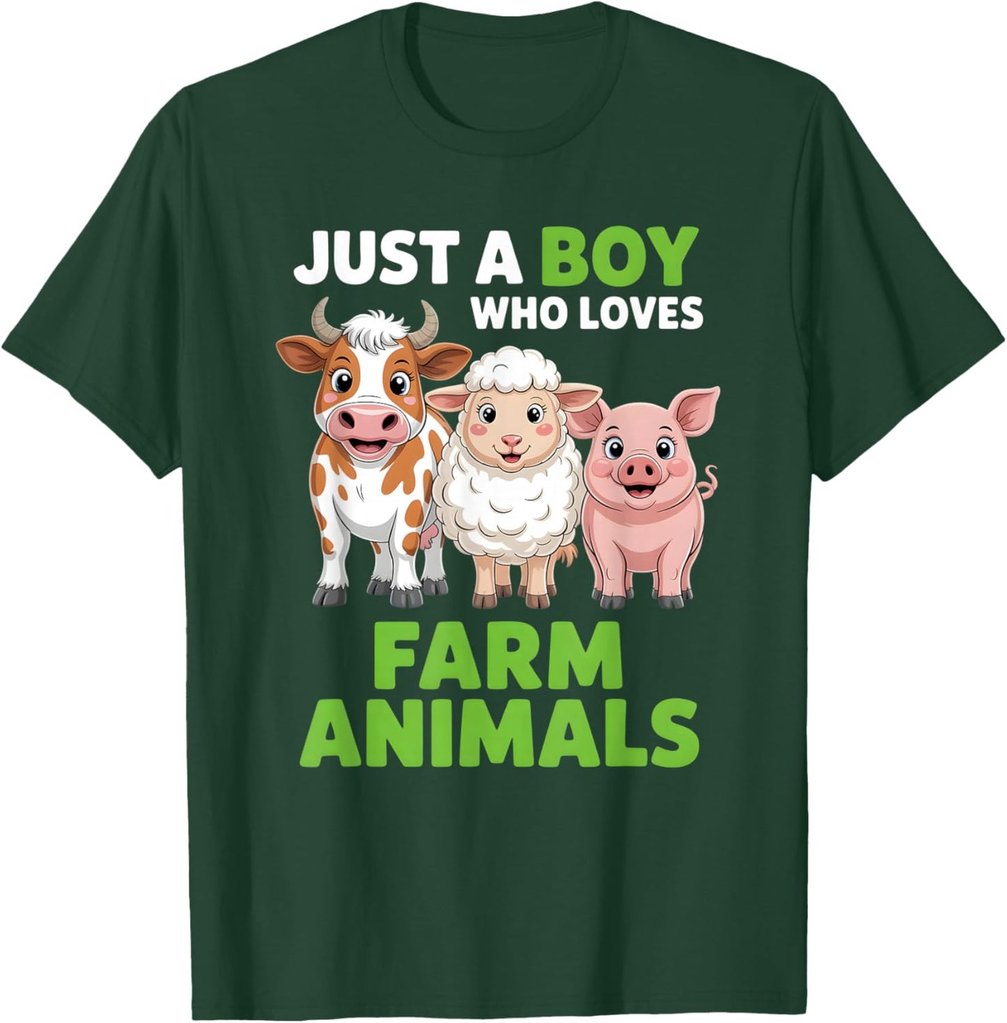 Boys Farm Animal T-Shirt - T-Shirt | Forest