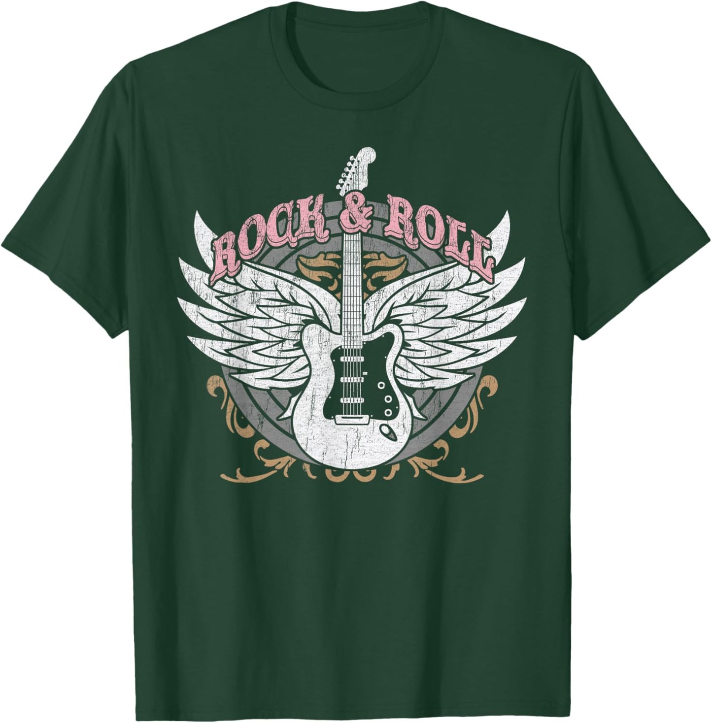 Rock and Roll Guitar Vintage ROCK Women Music T-Shirt - T-Shirt | Forest