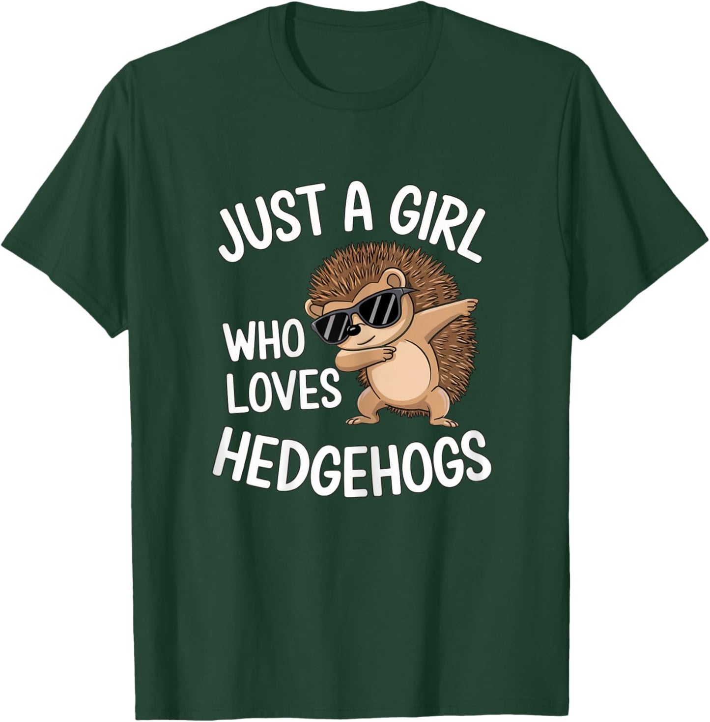 Just a Girl Who Loves Hedgehogs Cute Dabbing Hedgehog Girl T-Shirt - T-Shirt | Forest