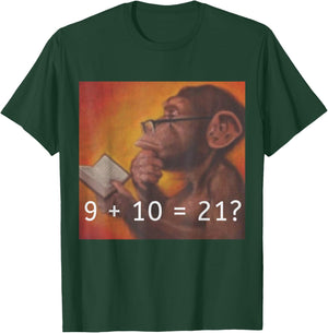 Thinking Monkey Meme Trending Funny Men Woman Kids T-Shirt - T-Shirt | Forest