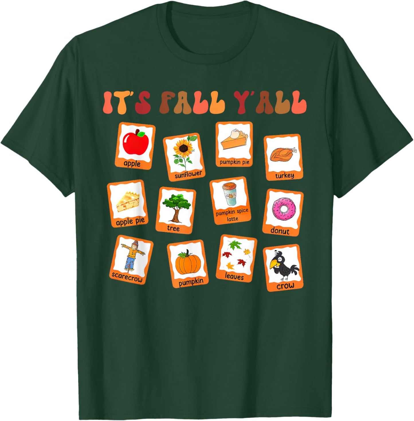 Retro It's Fall Y'all Special Education Teacher Fall Autumn Women T-Shirt - T-Shirt | Forest